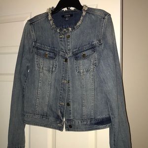 Chaps frayed collar jean jacket